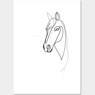 One line horse - Fiducia Posters and Art